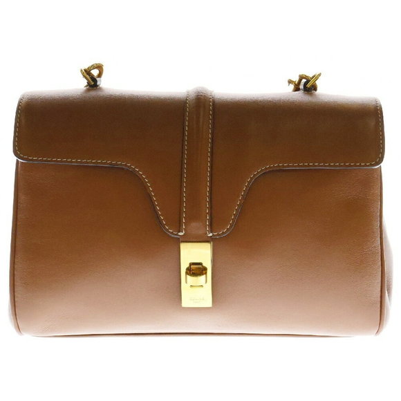 Celine Teen Soft Seize Shoulder Bag Brown Calfskin Leather - Picture 1 of 6